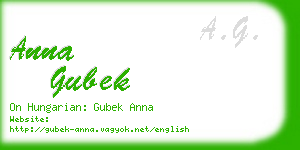 anna gubek business card